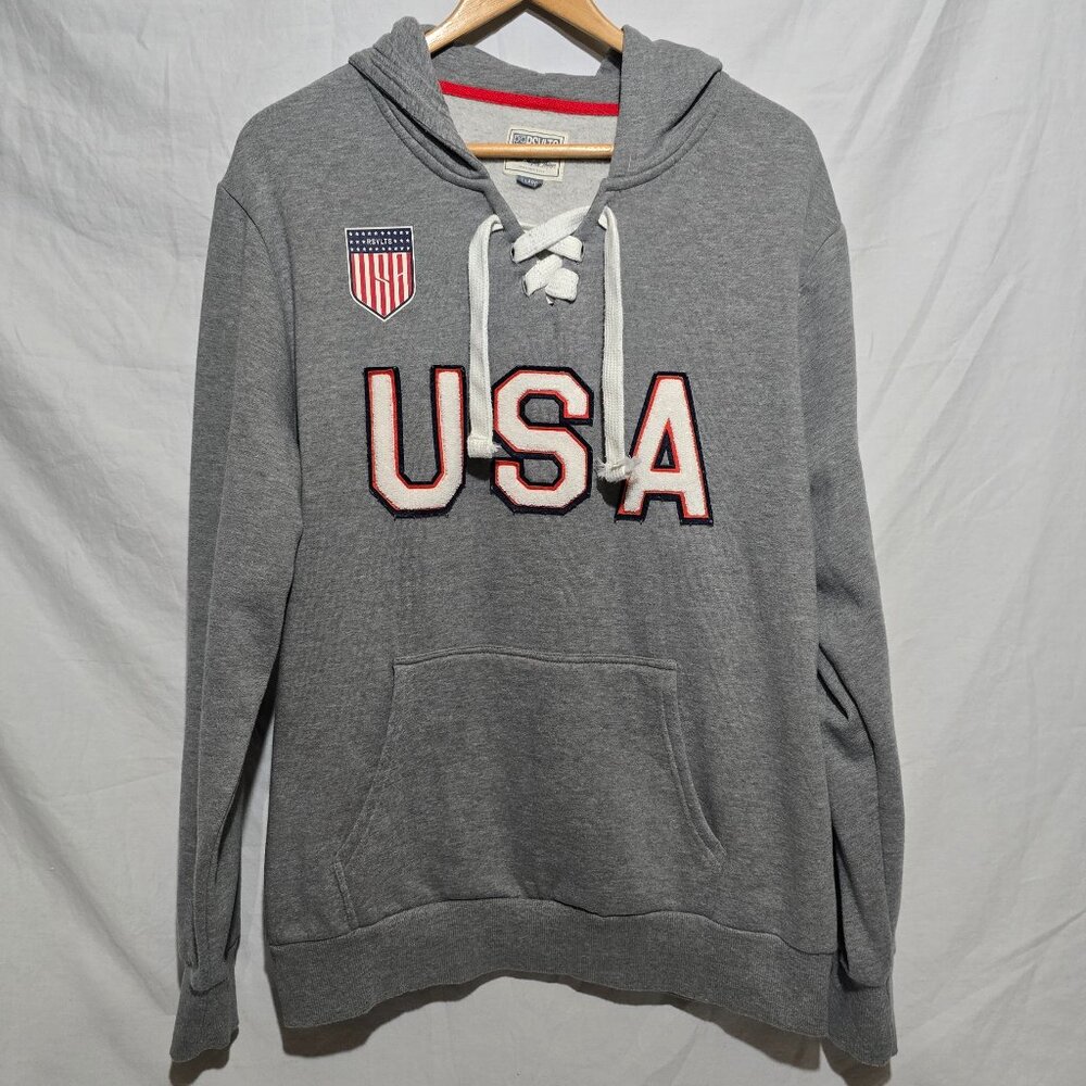 RSVLTS The Roosevelts ALL AMERICAN USA HOODIE - Gray - Sz XL*